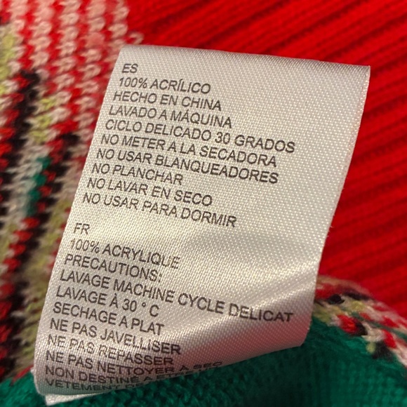 Festive Ugly Sweater Green Llama Crewneck Sweater Size L Holiiday - Picture 8 of 8